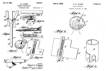 Izquierda: patente estadounidense nº 1.695.515. Derecha: patente estadounidense nº 1.716.173 (protector)